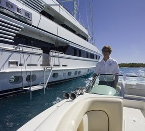 Ship's Tender With Passerella Aboard Yacht FAM