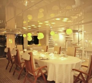 Outdoor Eating/dining Upon Sky-lounge Deck Aboard Yacht APOGEE