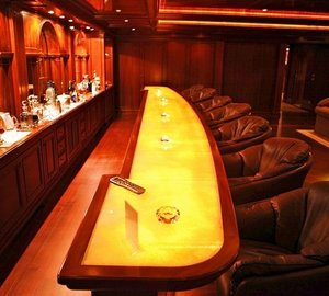 Sky-lounge: Yacht APOGEE's Backlit Onyx Drinks Bar Pictured