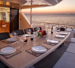 Aft Eating/dining Aboard Yacht DRAGON