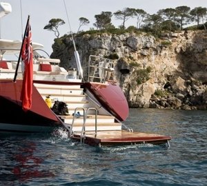 Swimming Landing Aboard Yacht LUDYNOSA G