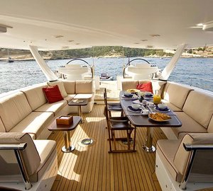 Upon Deck Eating/dining Aboard Yacht LUDYNOSA G
