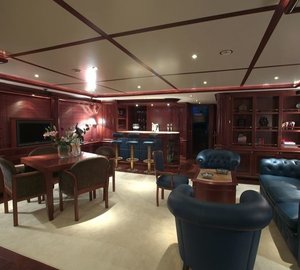 Bridgedeck Deck Lounging With Drinks Bar Aboard Yacht MAMMA MIA