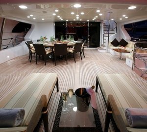 Evening: Yacht MAMMA MIA's Bridgedeck Deck Pictured