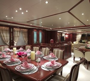 Furniture: Yacht MAMMA MIA's Eating/dining Saloon Photograph