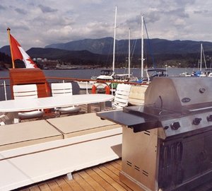 Barbeque Upon Deck On Board Yacht TACONITE