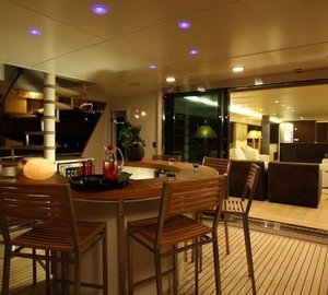Drinks Bar: Yacht LIONSHARE's Premier Deck Aft Captured