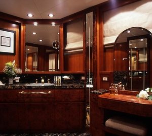 Dresser Zone: Yacht OURANOS TOO's Main Master Bath Pictured