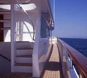 Balcony With Staircase On Yacht OURANOS TOO