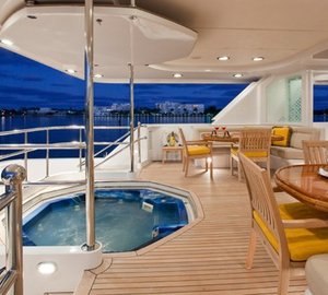 Aft Deck Outdoor Eating/dining With Jacuzzi Pool Aboard Yacht SOJOURN