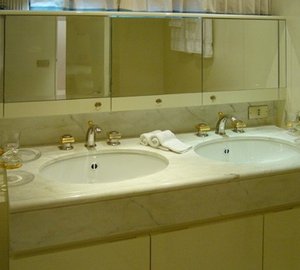 Twin Bed Stateroom Bath Aboard Yacht LADYSHIP