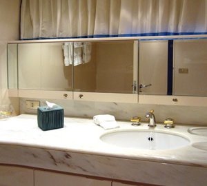 Double Sized Stateroom Bath On Board Yacht LADYSHIP