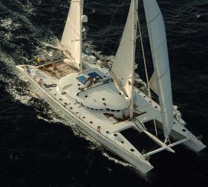 From Above Aspect Aboard Yacht DOUCE FRANCE
