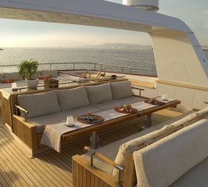 Sun Deck Lounging Aboard Yacht IL CIGNO
