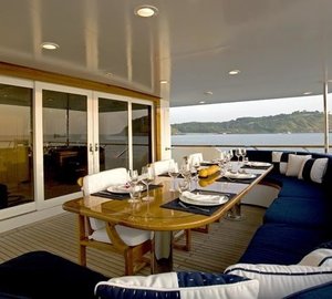 Top Deck External Eating/dining Aboard Yacht MAVERICK II