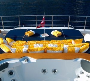 Sun Deck Sunbeds On Board Yacht OXYGEN