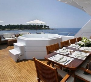 Upper Deck Eating/dining Aboard Yacht DAYDREAM