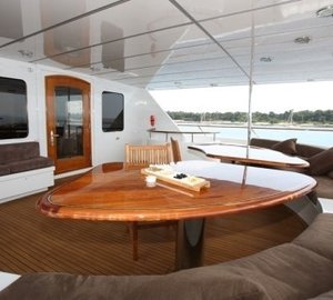 Top Deck Eating/dining Aboard Yacht DAYDREAM