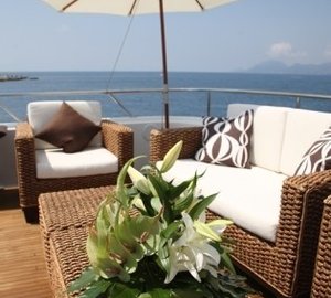 Upper Deck Sitting Zone On Board Yacht DAYDREAM