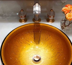 Close Up: Yacht KATYA's Main Master En Suite Pictured