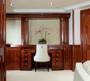 Work Desk: Yacht KATYA's Main Master Cabin Pictured