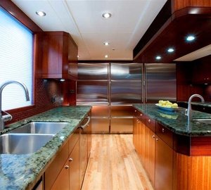 Ship's Galley Fore Aboard Yacht KATYA
