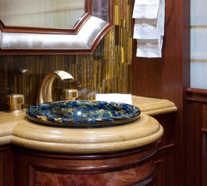 Close Up: Yacht KATYA's Guest's Bath Pictured