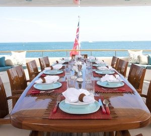 Premier Deck Eating/dining On Board Yacht KATYA
