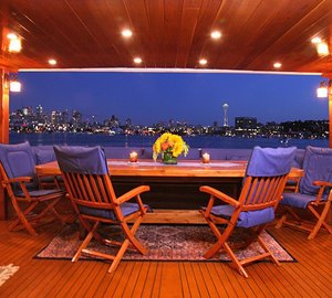 Aft Deck Eating/dining Aboard Yacht KAYANA