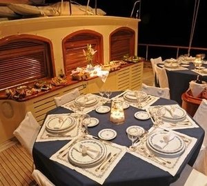 Eating/dining Aboard Yacht OFELIA