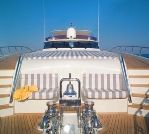 Ship's Bow: Yacht PHOENIX's Sun Bathing Zone Pictured