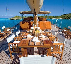 External Eating/dining Aboard Yacht TIZIANA