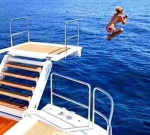 Swimming Landing Aboard Yacht STREGA