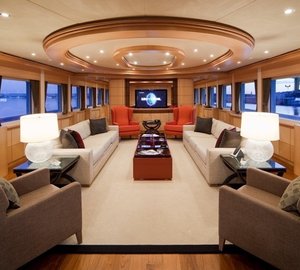 Fore Aspect: Yacht GOLDEN HORN's Saloon Pictured