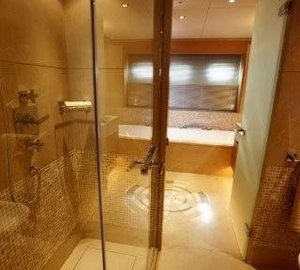 Main Master Bathroom With Showering Aboard Yacht ALKHOR