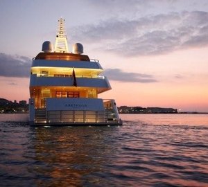 Sunset Dusk: Yacht ALKHOR's Aft Aspect Captured