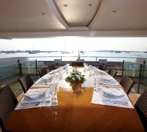 Eating/dining Upon Top Deck On Yacht ALKHOR