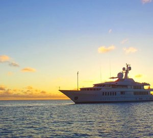 Sunset Dusk Overview On Yacht HUNTRESS II