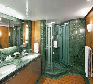 Green: Yacht SYCARA V's Guest's Bath Photograph