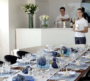 Waiting Crew: Yacht ELEGANT 007's Sun Deck Photograph