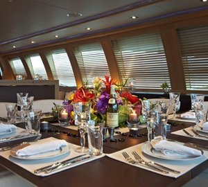 Eating/dining Aboard Yacht ESCAPE II