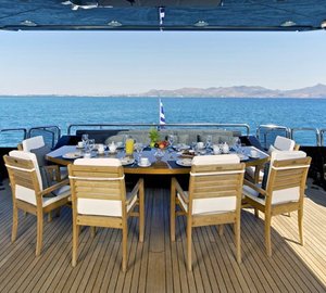 Aft Deck Eating/dining Aboard Yacht O'PATI