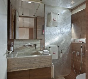 Double Sized Stateroom Bathroom Aboard Yacht SCORPION 2