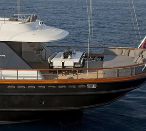 From Above: Yacht INFINITY's External Eating/dining Pictured