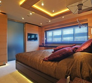 Berth: Yacht TATIANA's Brown Guest's Cabin Photograph