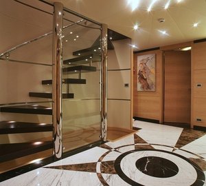 Lobby With Stairway Aboard Yacht TATIANA