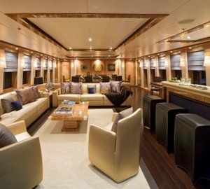 Saloon With Drinks Bar On Board Yacht HOKULANI