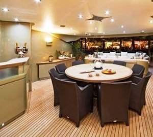 Circular Eating/dining Furniture With Drinks Bar Aboard Yacht HOKULANI