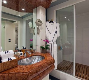 Lower Double Sized Guest's Bath On Board Yacht DIAMOND A