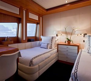 Bridgedeck Deck: Yacht DIAMOND A's Twin Bed Cabin Image